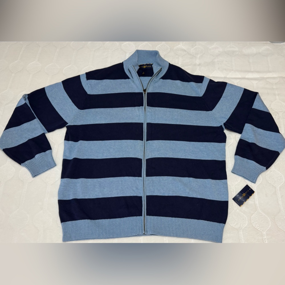 Club Room classic sweater zip up Blue Fog Navy
XL